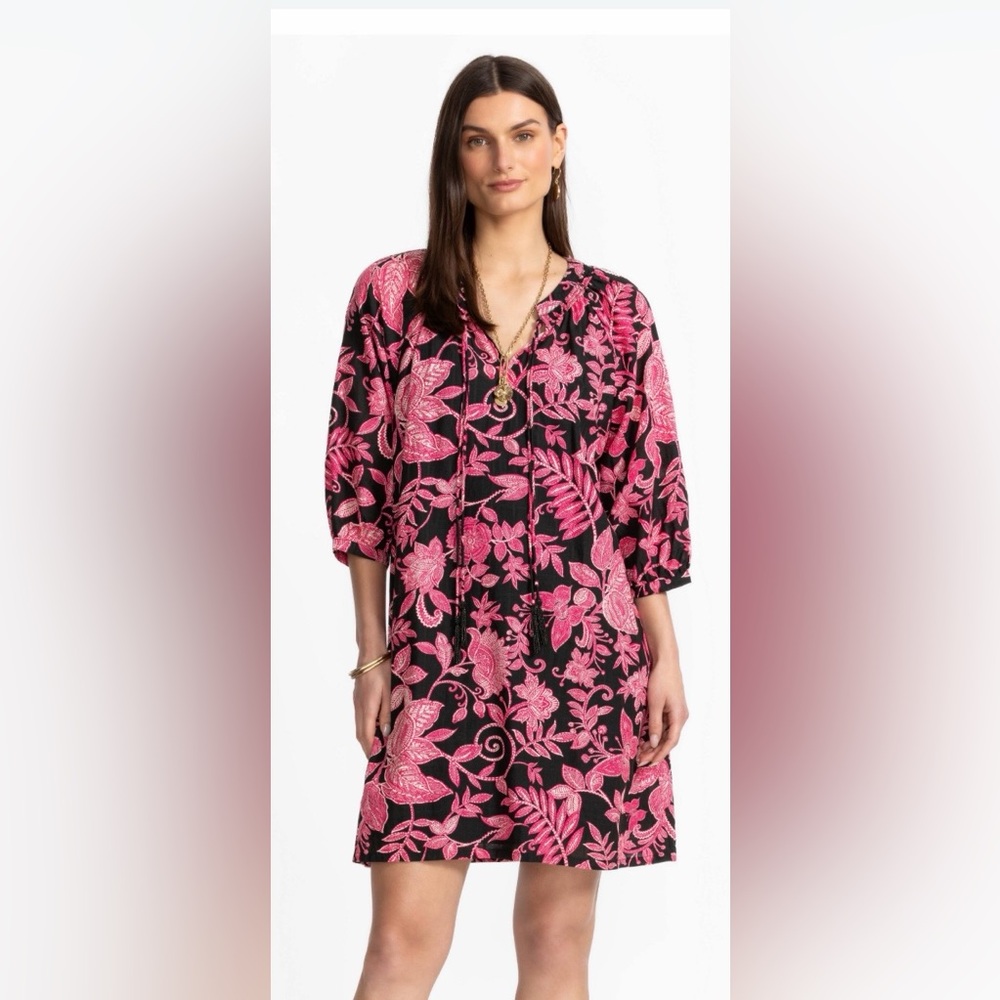 Johnny Was Tassel Dress in Alycia Black. Size XL. NWT